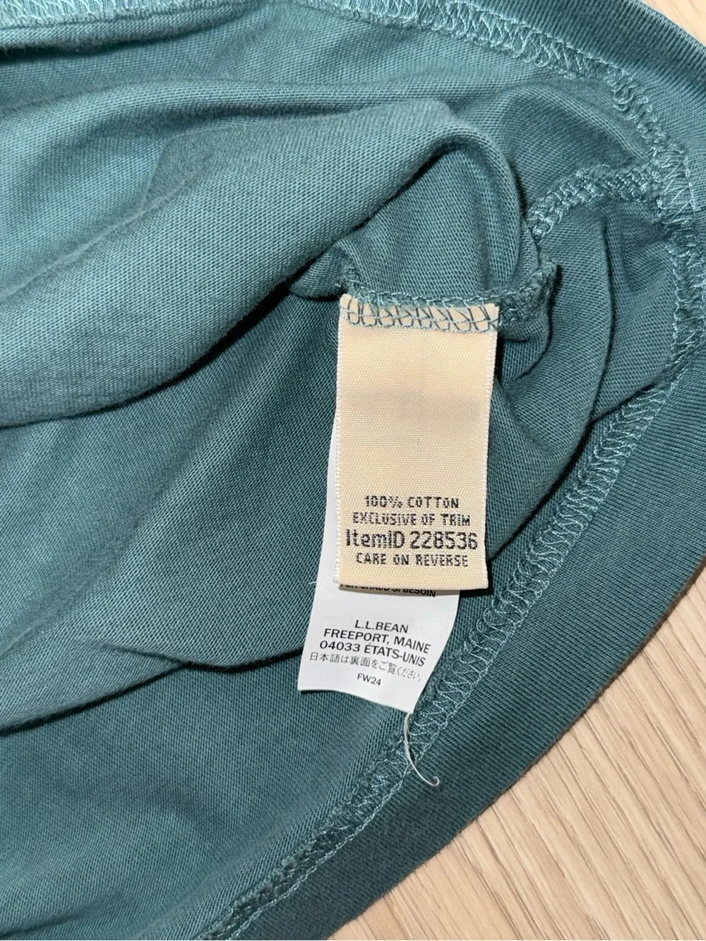LL Bean Mens M Tall Carefree Unshrinkable Tee Traditional Fit L-Sleeve Henley